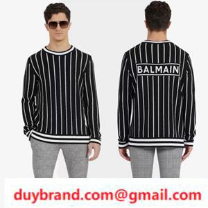 Balmain Balman Áo len sọc nam một chút quyến rũ khác nhau và mùa thu mùa đông đẹp mắt cổ điển