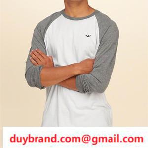 Abercrombie & fitch dài tay thanh lịch T -Shirt Màu sắc phong phú của thiết kế cổ tròn đơn giản