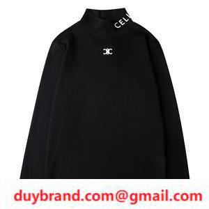 2022 MỚI Celine Celine Turine Rùa cổ dài tay T -Shirt Chất lượng cao 2 Phát triển màu sắc tốt nhất cảm giác thoải mái