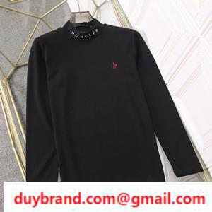 Moncler Moncler chất lượng cao Moncler nổi tiếng turtleneck tay áo dài t -shirt mềm mềm mềm 2 màu