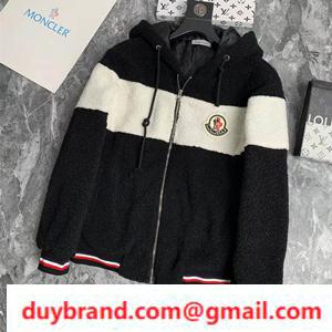 Mùa thu / mùa đông hấp dẫn nhất phải mục Moncler Mouton Court unisex thiết kế bảng điều khiển đen trắng