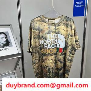 2022SS Thời trang tuyệt vời The North Face Guccl Zanows Face T -Shirt Street Sense