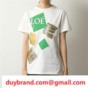 TARGAIN Cổ điển nổi tiếng Loewe Loewe Sleeve T -Shirt Đối thoại không chính xác 2022 Mới 2 Màu sắc UNISEX