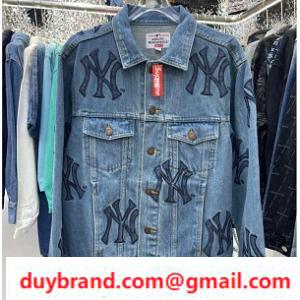 Tối cao x nlb ny áo khoác denim thông minh mặc quần áo tối cao