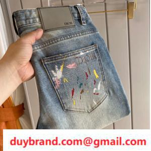 2022 Siêu phổ biến cao -Quần jean denim nam cao cấp Dior Trang phục đơn giản