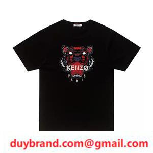 2022 Tay áo ngắn cổ điển phổ biến Kenzo T -Shirt The thêu của con hổ biểu tượng Tiger Color Color Street Feeling