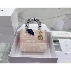 Túi xách DIOR siêu cấp Lady D-Lite #Vải canvas 2022 họa tiết hổ xám màu hồng nhạt kết hợp giữa sự sang trọng cổ điển 