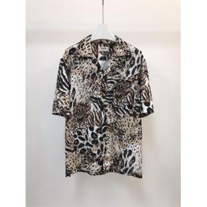 Celine sơ mi siêu cấp Áo ngắn tay họa tiết da báo mới nhất 2022 Unisex 100% Viscose cá tính thỏa mái